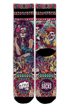 American Socks Día De Los Muertos Kojinės| Surfwax Surf stiliaus aprangos parduotuvė nuo 2010