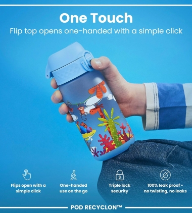 Ion8 Leak Proof Kids Water Bottle, Bpa Free, 350ml