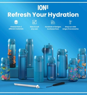 Ion8 Leak Proof Kids Water Bottle, Bpa Free, 350ml | Surfwax Surf Clothing shop since 2010