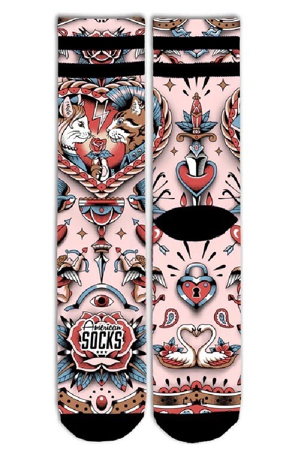 American Socks Feline Hearts | Surfwax Surf Clothing shop since 2010