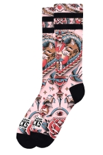 American Socks | Feline Hearts Drėgmę Sugeriančios Kojinės| Surfwax Surf stiliaus aprangos parduotuvė nuo 2010