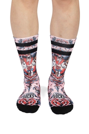 American Socks | Feline Hearts Drėgmę Sugeriančios Kojinės| Surfwax Surf stiliaus aprangos parduotuvė nuo 2010
