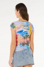 Ripcurl Hotel Malibu Tee| Moteriška vasariška palaidinė| Surfwax Surf stiliaus aprangos parduotuvė nuo 2010