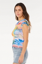 Ripcurl Hotel Malibu Tee| Moteriška vasariška palaidinė| Surfwax Surf stiliaus aprangos parduotuvė nuo 2010