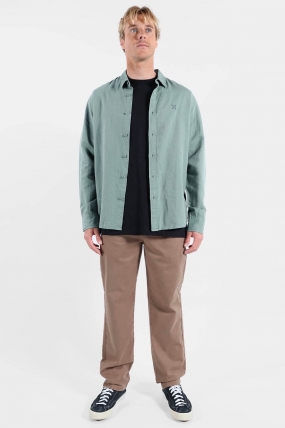 Oxbow LINEN Vyriški Lino Marškiniai Ilgomis Rankovėmis|Surfwax Surf stiliaus aprangos parduotuvė nuo 2010