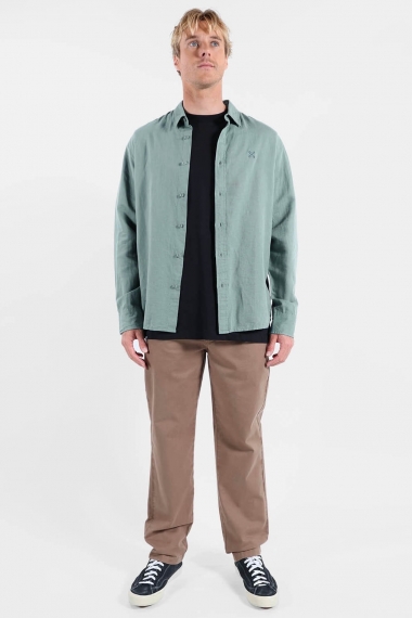 Oxbow LINEN Long Sleeve Summer Shirt For Men| Surfwax Surf Clothing shop since 2010