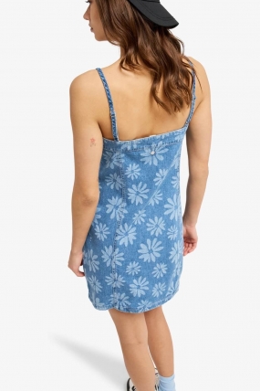 Roxy Dreamy Daze Blue Denim Dress For Women| Surfwax Surf Clothing shop since 2010