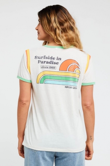Ripcurl Surf Side Ringer Summer Top for Women| Summer Shirt for Women | Surfwax Surf Clothing shop since 2010