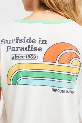 Ripcurl Surf Side Ringer Summer Top for Women| Summer Shirt for Women | Surfwax Surf Clothing shop since 2010