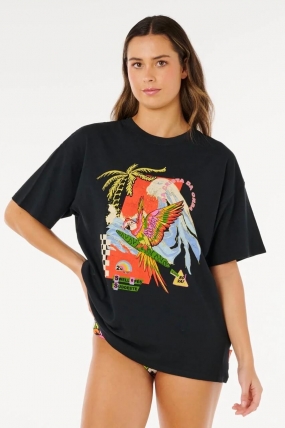 Ripcurl Wave Crest Heritage Tee| Moteriška vasariška palaidinė| Surfwax Surf stiliaus aprangos parduotuvė nuo 2010
