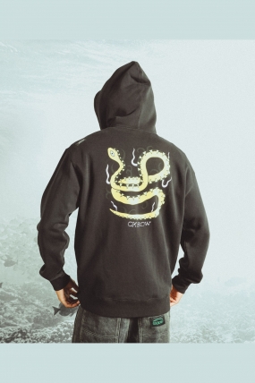 Oxbow WILDLIFE Men's Zip Hoodie | 100% Organic Cotton | Elliot Snowman Artwork | Comfort Fit Heavyweight Fleece | Surfwax