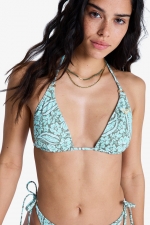 Roxy Wildside Gėlėta Bikini Viršutinė Dalis | Trikampis Kirpimas | Reguliuojami Raišteliai | Paplūdimio Maudymosi Kostiumėlis 