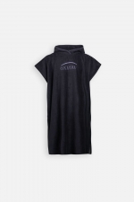 Oxbow ICON Black Beach Poncho | 100% Cotton Terry | Graphic Print | Surf Changing Poncho | Surfwax