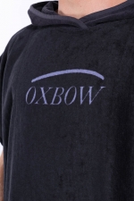 Oxbow ICON Juodas Paplūdimio Pončas | 100% Medvilnė | Grafinis Spaudinys | Surf Persirengimo Pončas | Surfwax 