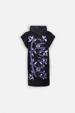 Oxbow ICON Black Beach Poncho | 100% Cotton Terry | Graphic Print | Surf Changing Poncho | Surfwax