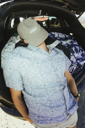 Oxbow DARTS Men's Printed Shirt | Cotton Linen |Smart Casual Short Sleeve Shirt | Surfwax Surf Clothing Shop Since 2010