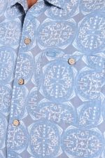 Oxbow DARTS Men's Printed Shirt | Cotton Linen |Smart Casual Short Sleeve Shirt | Surfwax Surf Clothing Shop Since 2010