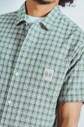 Oxbow SEACHECK Men's Printed Shirt | Cotton |Smart Casual Short Sleeve Shirt | Surfwax Surf Clothing Shop Since 2010
