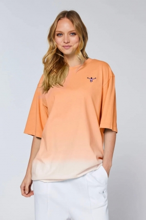 Chiemsee Women's Cotton T-Shirt | Unique Dip-Dye Gradient | Large Retro Back Print | Loose Fit Summer Tee