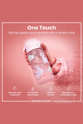 Ion8 Unicorns Kids Water Bottle 350ml | School, Travel And Everyday Hydration | Leak-Proof Bottle For Kids | Surfwax 