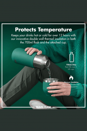 Ion8 Termosas 700 ml | Kelionėms, Darbui Ir Išvykoms | Išlaiko Šilumą Ir Šaltį Daugiau Nei 12 Valandų | Surfwax 