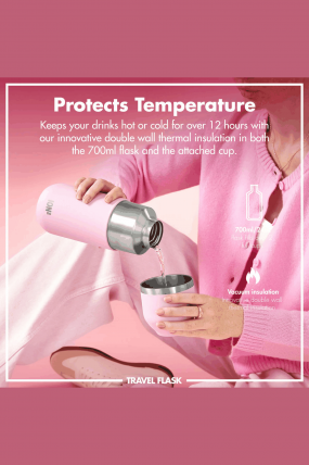 Ion8 Termosas 700 ml | Kelionėms, Darbui Ir Išvykoms | Išlaiko Šilumą Ir Šaltį Daugiau Nei 12 Valandų | Surfwax 