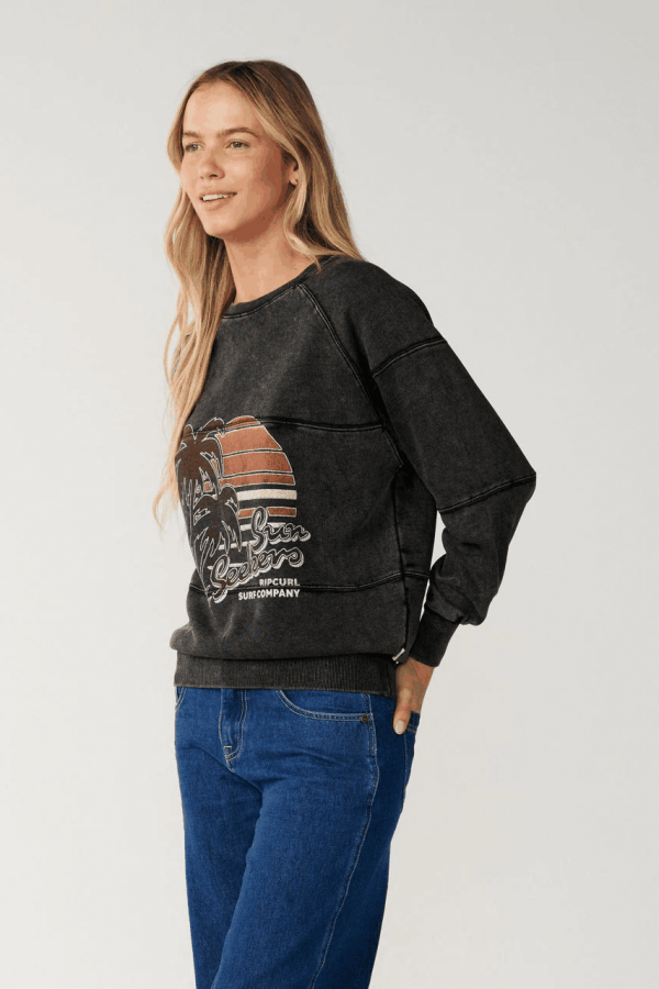 RipCurl Moteriškas Džemperis Be Gobtuvo| Medvilninis Džemperis Moterims | Laisvalaikio Džemperis Kasdienai