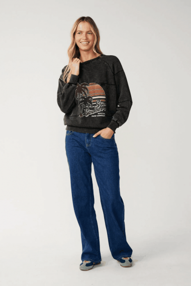 RipCurl Seeker Raglan Crew Sweatshirt|Soft Cotton, Relaxed Fit And Everyday Comfort|Surfwax