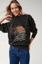 RipCurl Moteriškas Džemperis Be Gobtuvo| Medvilninis Džemperis Moterims | Laisvalaikio Džemperis Kasdienai