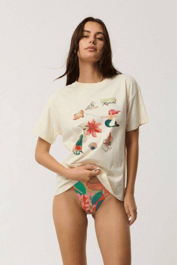 RipCurl Desire Relaxed Women's T Shirt | Cotton T Shirt | Relaxed Fit T Shirt | Casual Everyday T Shirt | Surfwax | Farm Rio