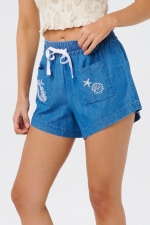 RipCurl Catalina Islands Chambray Women's Shorts | Cotton Summer Shorts | Casual Holiday Shorts | Comfortable Beach Shorts