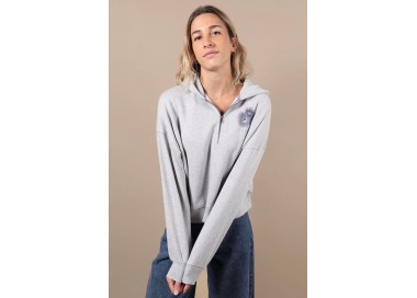 Oxbow NATURE Moteriškas Bliuzonas Su Gobtuvu Grey Heather | Surfwax