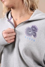 Oxbow NATURE Moteriškas Bliuzonas Su Gobtuvu Grey Heather | Surfwax