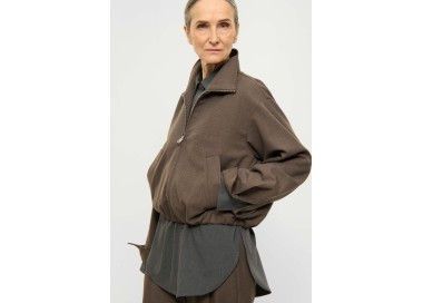Elvine Enya Cropped Jacket for Women | Brown Melange | Surfwax