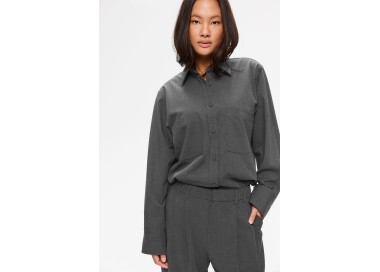 Elvine Ambel Relaxed Fit Shirt for Women | Mid Grey Melange | Surfwax