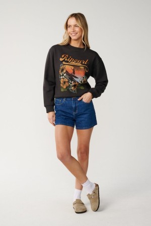RipCurl Wave Standard Bliuzonas Moterims | Washed Black