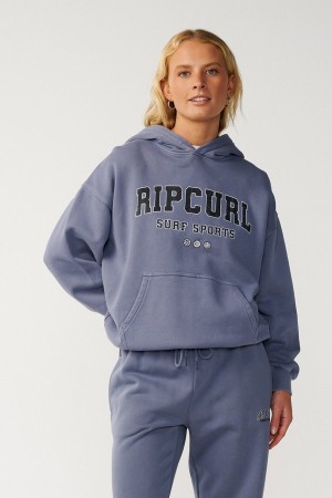 Rip Curl Varsity Sports Women's Hoodie | Blue Grey