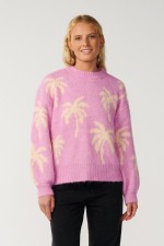 Rip Curl Retro Swell Palm Jacquard Women's Crew | Color Lilac | Surfwax