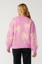 Rip Curl Retro Swell Palm Jacquard Women's Crew | Color Lilac | Surfwax