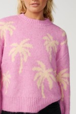 Rip Curl Retro Swell Palm Jacquard Moteriškas Megztinis | Spalva Lilac | Surfwax