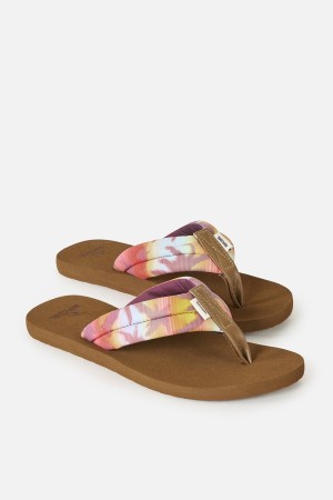 Rip Curl Freedom Plush Bloom Šlepetės Moterims | Spalva Dark Plum | Surfwax