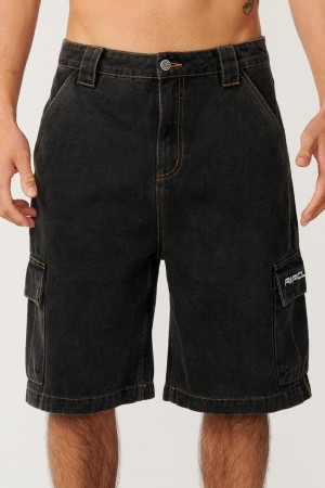 Rip Curl S-Series Denim Cargo Vyriški Šortai | Spalva Washed Black | Surfwax