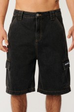 Rip Curl S-Series Denim Cargo Vyriški Šortai | Spalva Washed Black | Surfwax
