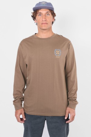 Oxbow Inverted Men's Long Sleeve T-Shirt | Color Pebble | Surfwax