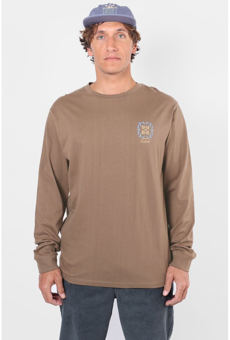 Oxbow Inverted Men's Long Sleeve T-Shirt | Color Pebble | Surfwax