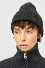 Elvine Rib Megzta Kepurė | Dark Grey Melange | Surfwax