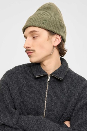 Elvine Rib Knitted Hat | Light Olive | Surfwax