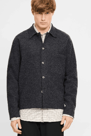 Elvine Jens Men's Overshirt | Dark Grey Melange | Surfwax