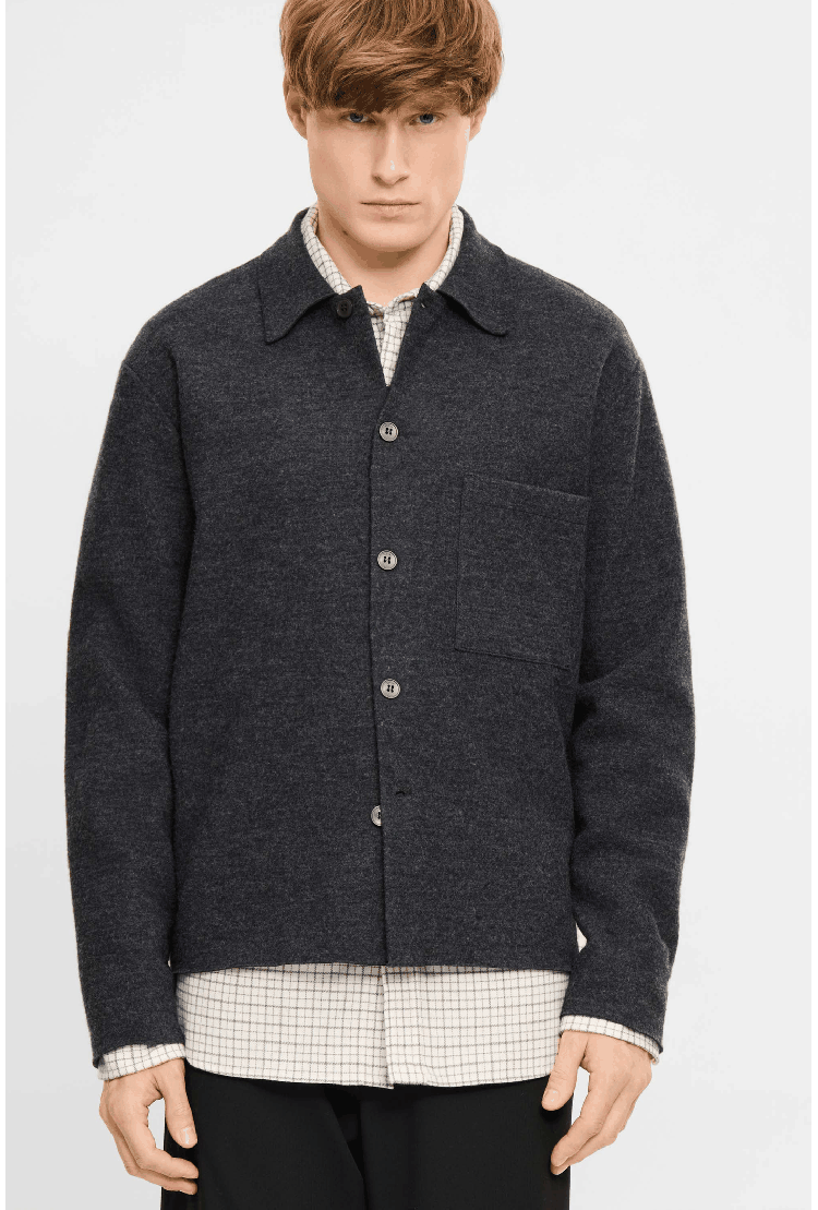 Elvine Jens Men's Overshirt | Dark Grey Melange | Surfwax
