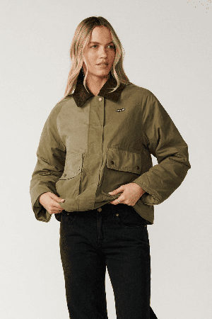 RipCurl Bossa Nova Waxed Chore Women's Jacket | Military Green | Surfwax